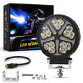 4-Inch Round LED Pod Lights with Amber DRL - 3600LM Spot Beam (17.9W)