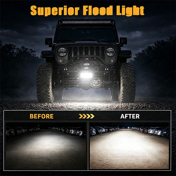 5-Inch 60W LED Pod Lights - Wide Flood Beam Cube Driving Lights