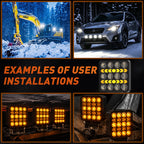 4-Inch Dual Color LED Pod Lights with White & Amber DRL (16.5W Spot Beam)