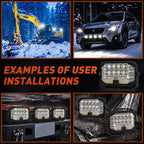 5-Inch LED Pod Lights - 2700LM Spot Flood Combo with Yellow DRL