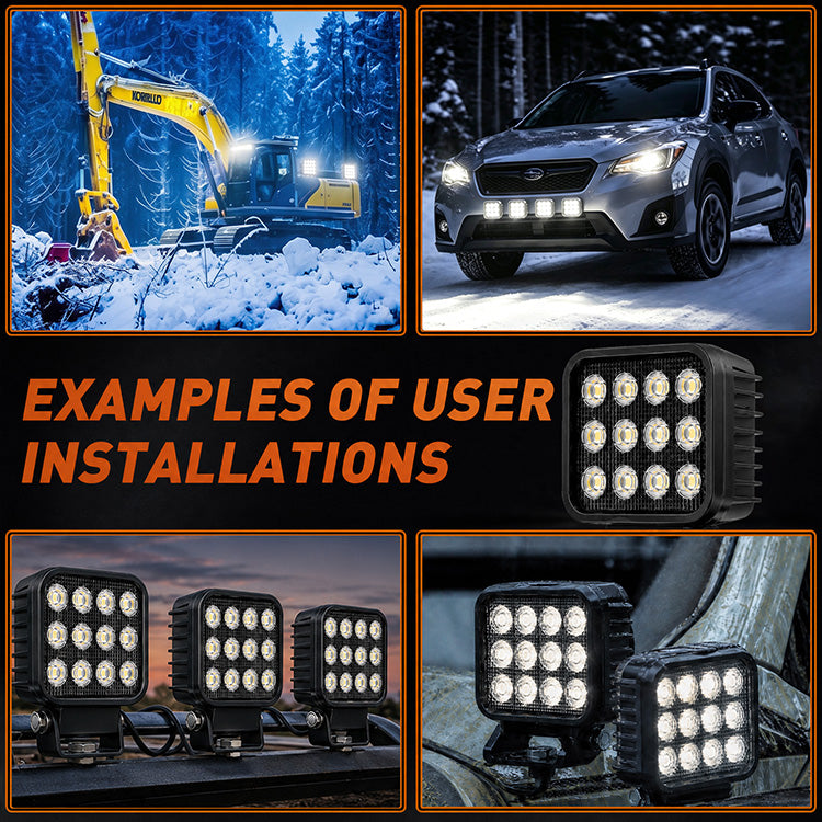 5-Inch 60W LED Pod Lights - Wide Flood Beam Cube Driving Lights