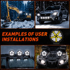 4-Inch Round LED Pod Lights with Amber DRL - 3600LM Spot Beam (17.9W)