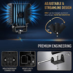 5-Inch 60W LED Pod Lights - Wide Flood Beam Cube Driving Lights