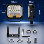5-Inch LED Pod Lights - 2700LM Spot Flood Combo with Yellow DRL