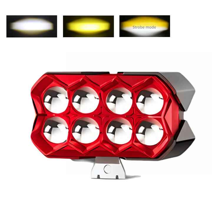 80W 7000LM 8-Lens Motorcycle Auxiliary Light - AC/DC 8-80V Spotlight