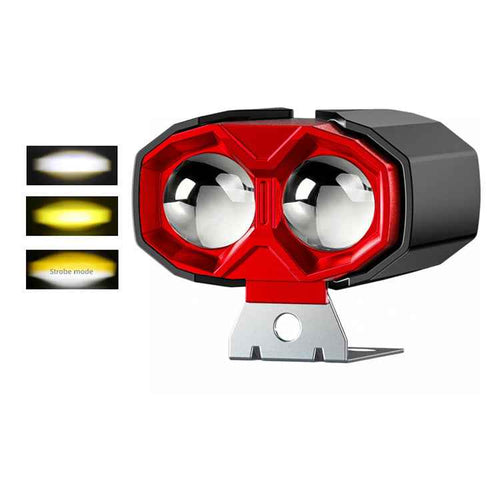 20W 2400LM 2-Lens Motorcycle Auxiliary Light - AC/DC 8-80V Spotlight
