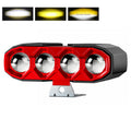 40W 4500LM 4-Lens Motorcycle Auxiliary Light - Yellow White & Strobe