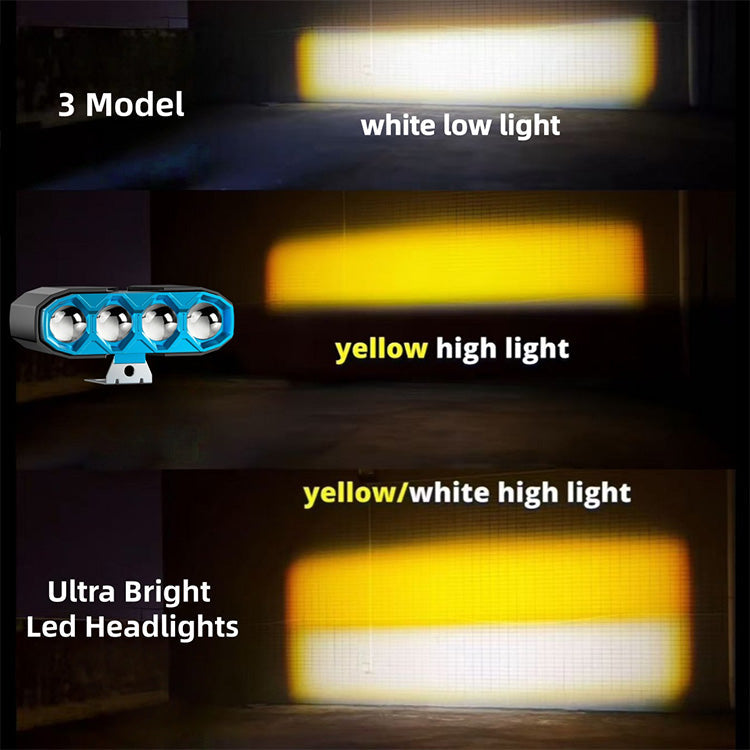 40W 4500LM 4-Lens Motorcycle Auxiliary Light - AC/DC 8-80V Spotlight