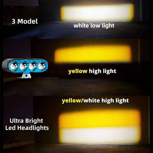 40W 4500LM 4-Lens Motorcycle Auxiliary Light - AC/DC 8-80V Spotlight