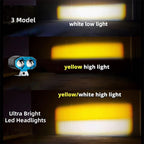 Yellow & White Dual Beam Motorcycle Spotlight - 2 Lens 2400LM 20W
