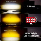 80W 7000LM 8-Lens Motorcycle Auxiliary Light - AC/DC 8-80V Spotlight