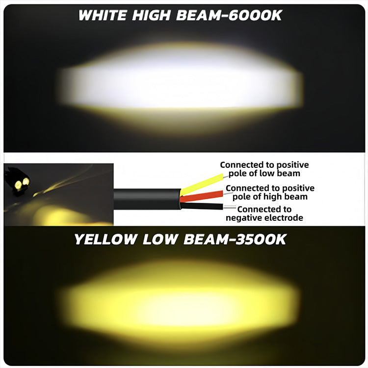 40W 4500LM 4-Lens Motorcycle Auxiliary Light - AC/DC 8-80V Spotlight