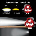 30W 3200LM 3-Lens Motorcycle Auxiliary Light - AC/DC 8-80V Spotlight