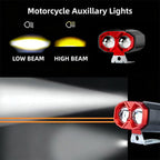 20W 2400LM 2-Lens Motorcycle Auxiliary Light - AC/DC 8-80V Spotlight