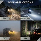 80W 7000LM 8-Lens Motorcycle Auxiliary Light - AC/DC 8-80V Spotlight