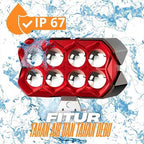 80W 7000LM 8-Lens Motorcycle Auxiliary Light - AC/DC 8-80V Spotlight