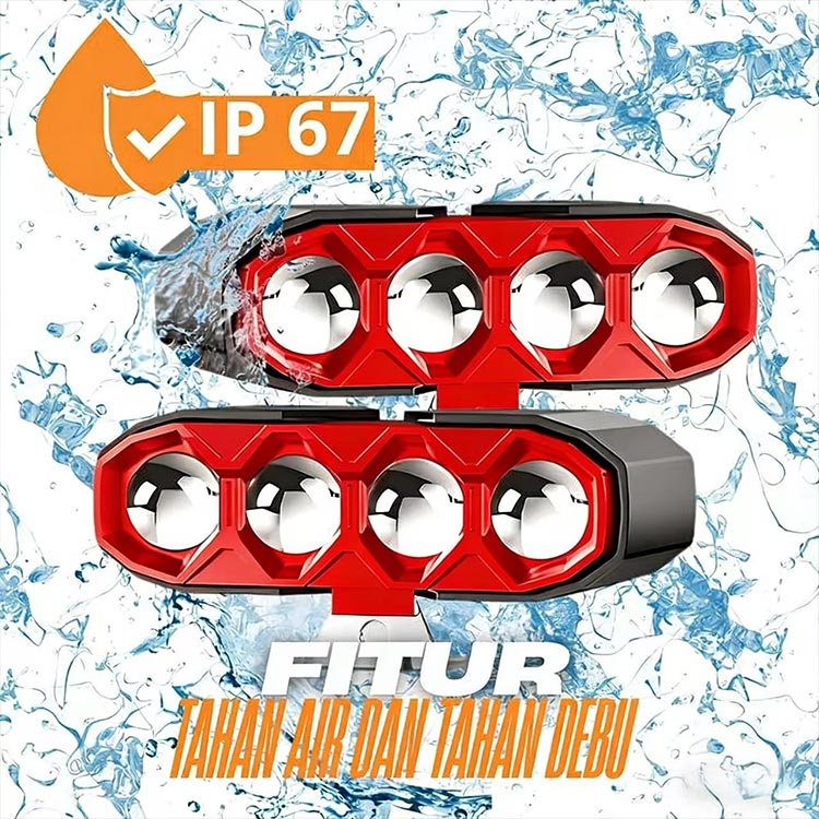 40W 4500LM 4-Lens Motorcycle Auxiliary Light - Yellow White & Strobe