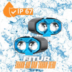 Yellow & White Dual Beam Motorcycle Spotlight - 2 Lens 2400LM 20W