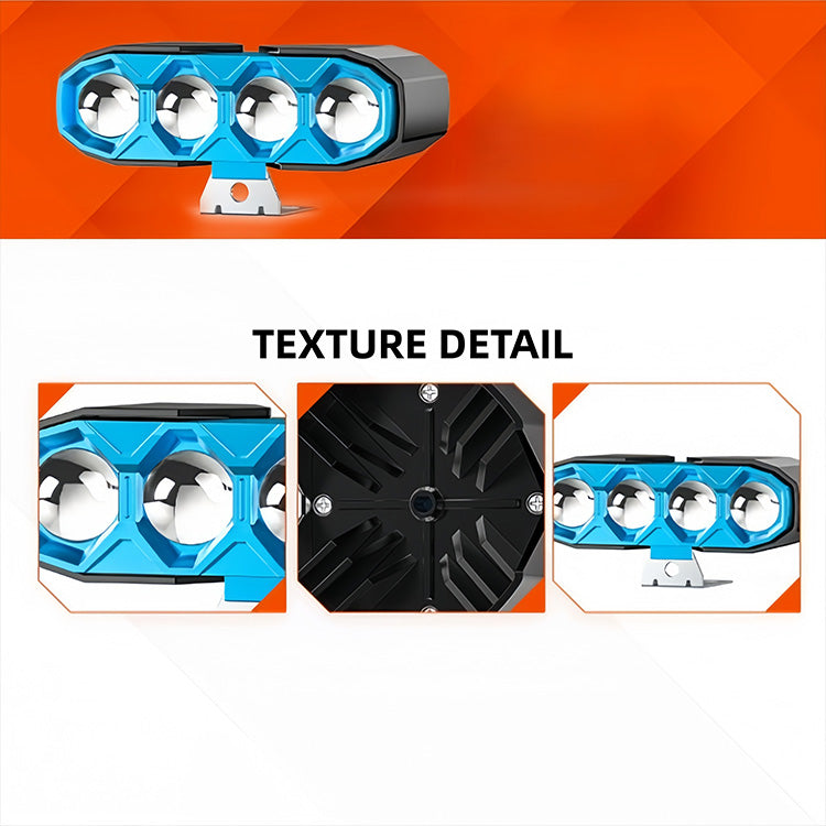 40W 4500LM 4-Lens Motorcycle Auxiliary Light - AC/DC 8-80V Spotlight