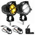 7000LM Large Motorcycle LED Auxiliary Fog Lights - 2-Pack (35W)