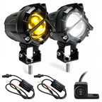 7000LM Large Motorcycle LED Auxiliary Fog Lights - 2-Pack (35W)