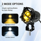 7000LM Large Motorcycle LED Auxiliary Fog Lights - 2-Pack (35W)