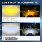7000LM Large Motorcycle LED Auxiliary Fog Lights - 2-Pack (35W)