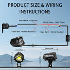 7000LM Large Motorcycle LED Auxiliary Fog Lights - 2-Pack (35W)