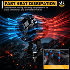 7000LM Large Motorcycle LED Auxiliary Fog Lights - 2-Pack (35W)