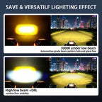 120W Wireless Motorcycle Auxiliary Lights - Combo DRL & Turn Signal