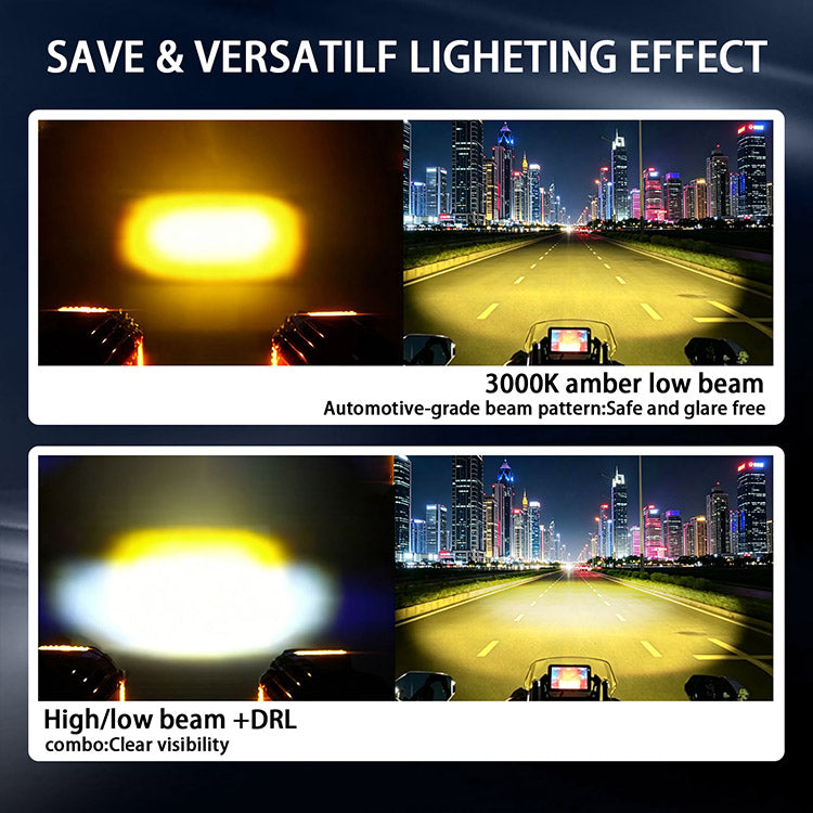 Wireless Motorcycle Auxiliary Lights | 120W 15000LM DRL Combo