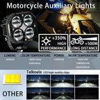 120W Wireless Motorcycle Auxiliary Lights - Combo DRL & Turn Signal
