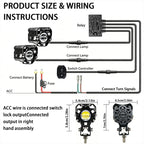 Wireless Motorcycle Auxiliary Lights | 120W 15000LM DRL Combo