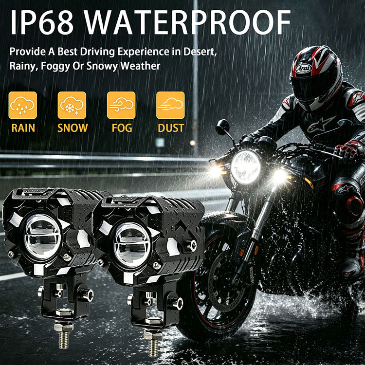 Wireless Motorcycle Auxiliary Lights | 120W 15000LM DRL Combo