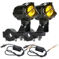 Motorcycle Driving Lights 8-80V 60W 6000LM LED Fog Lights (Black 2 Pack)