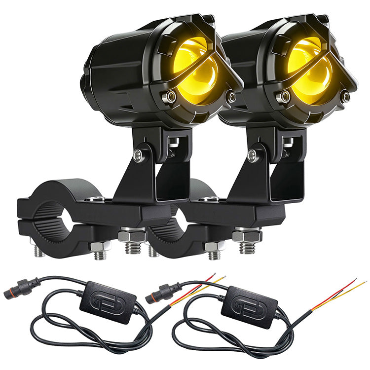 Motorcycle Driving Lights 8-80V 60W 6000LM LED Fog Lights (Black 2 Pack)