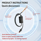 Motorcycle Driving Lights 8-80V 60W 6000LM LED Fog Lights (Black 2 Pack)
