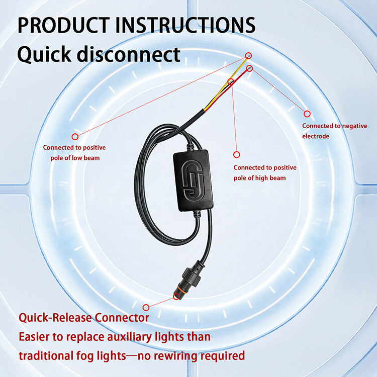 Motorcycle Driving Lights 8-80V 60W 6000LM LED Fog Lights (Black 2 Pack)