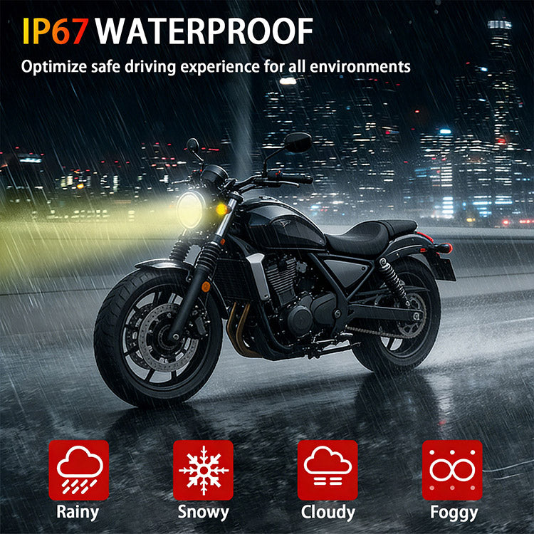 Motorcycle Driving Lights 8-80V 60W 6000LM LED Fog Lights (Black 2 Pack)