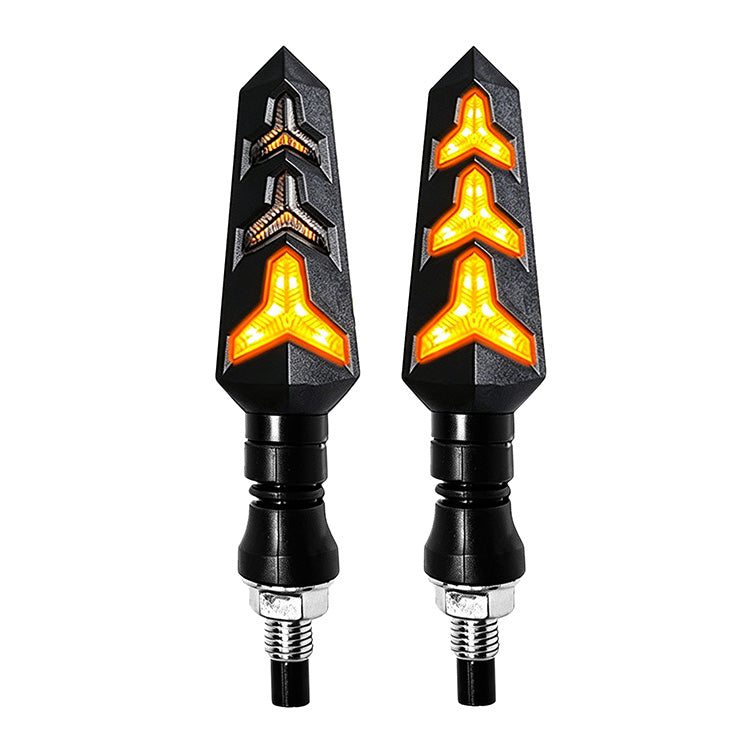 DC12V Motorcycle LED Turn Signals - Amber Flowing Light Indicators