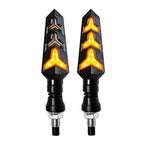 DC12V Motorcycle LED Turn Signals - Amber Flowing Light Indicators