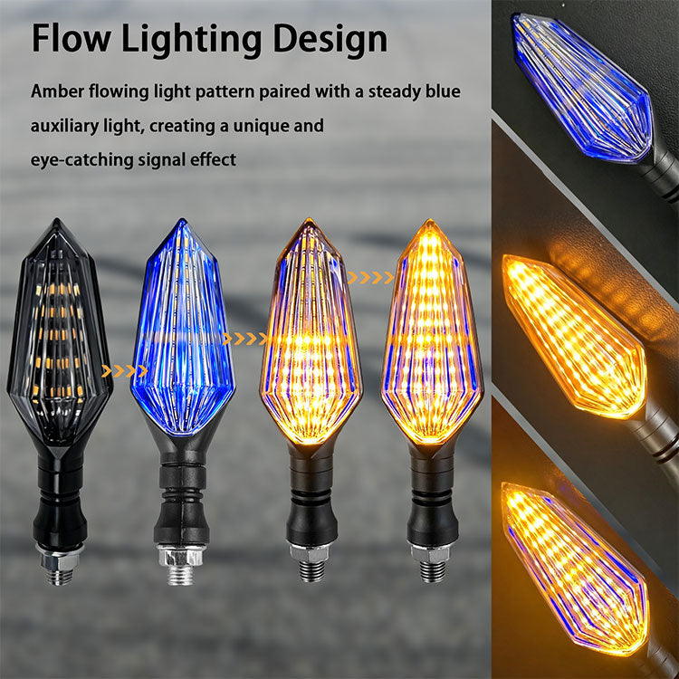 DC12V Universal LED Turn Signals - Amber Sweeping Flow Signal Lights