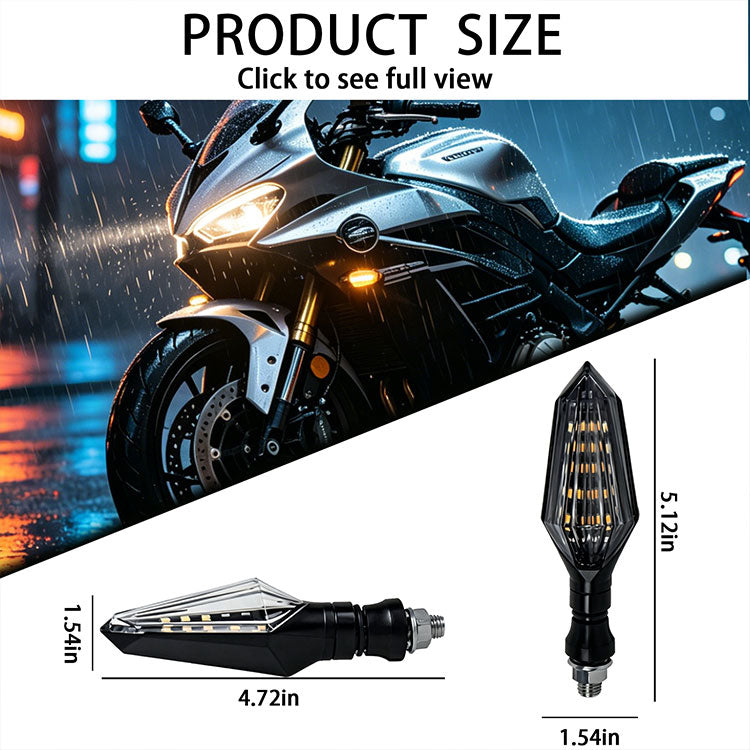 DC12V Universal LED Turn Signals - Amber Sweeping Flow Signal Lights