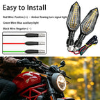 DC12V Universal LED Turn Signals - Amber Sweeping Flow Signal Lights