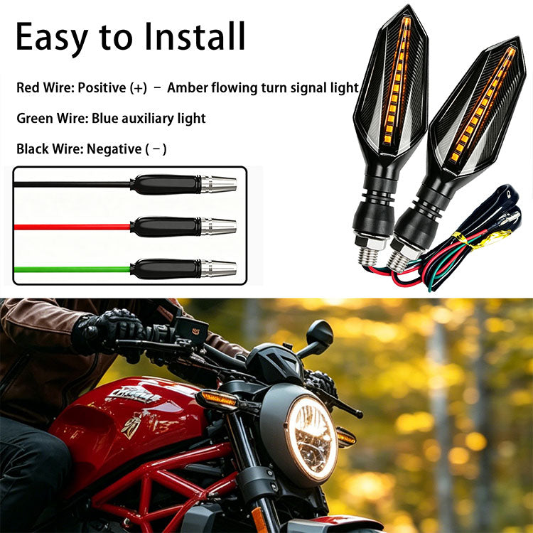 Dynamic Amber LED Turn Signals - DC12V Flowing Blinker Lights
